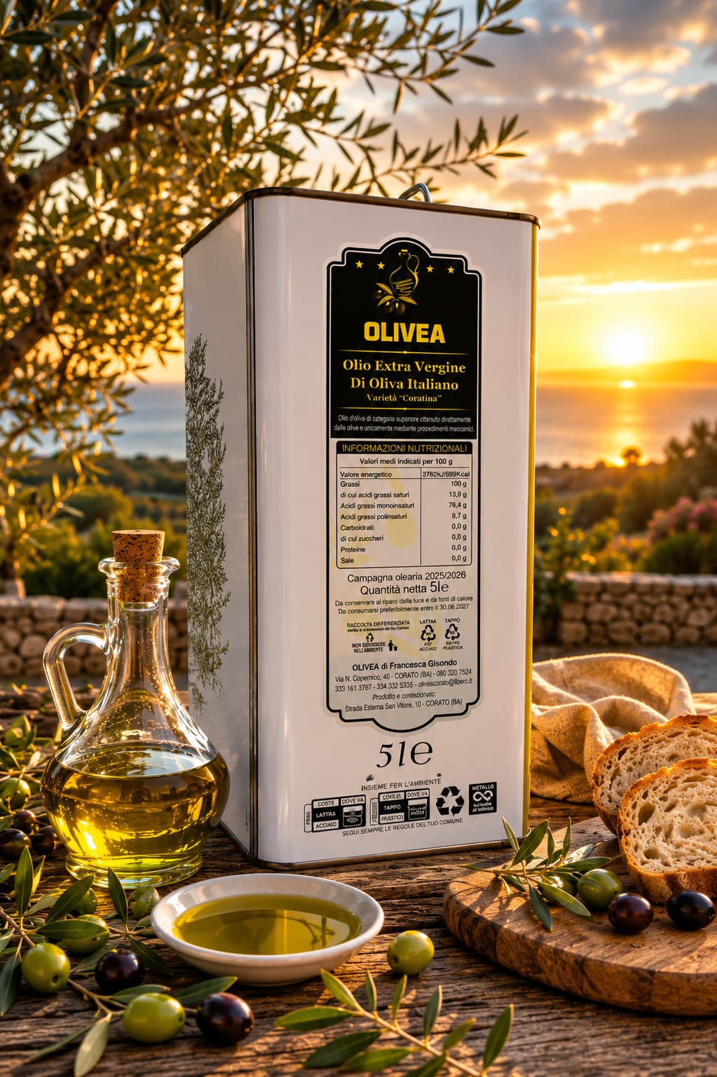 Olio Extravergine Di Oliva monocultivar "CORATINA"